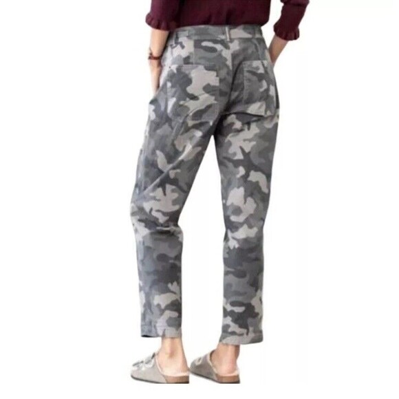 Sundance Reed Camo Pants Sz 14 Straight Leg Ankle Crop High Rise J27 - Picture 2 of 9